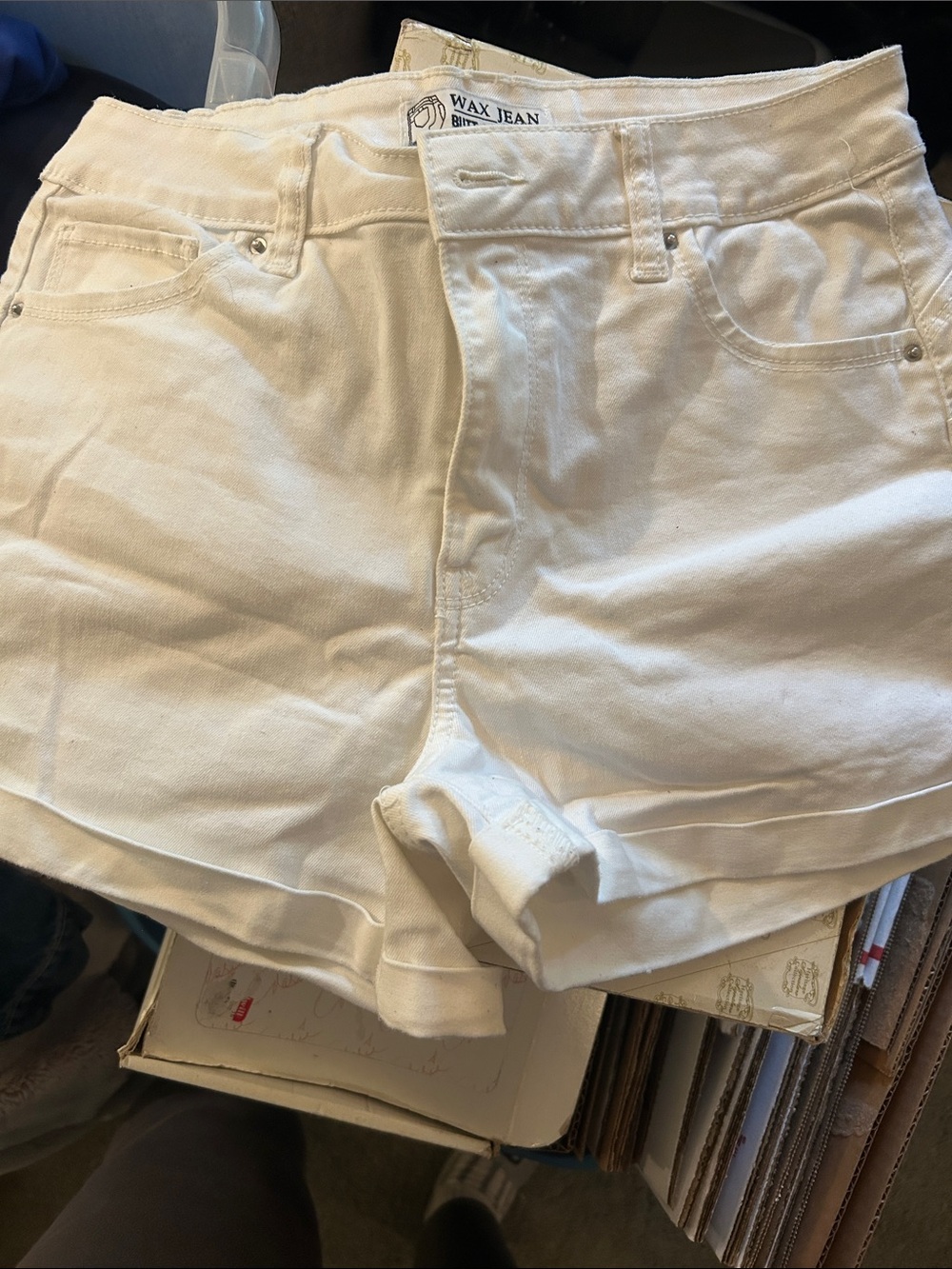 Wax Jean White Women's Denim Shorts - Clean White Cutoffs
